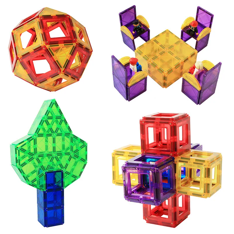 

Magnetic Building Blocks 70/32PCS DIY Construction Set Magnets Sheet Assembling Enlightenment Tile Educational Toys Gifts