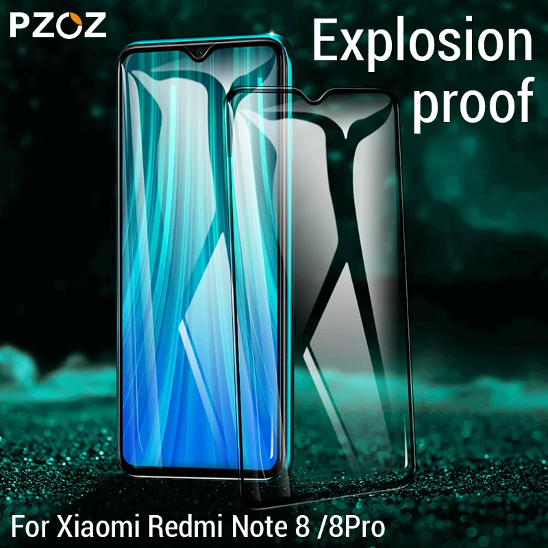 PZOZ для Xiaomi Redmi note 8 полное покрытие экрана Защитная пленка из закаленного стекла для Redmi note 8 pro Полное покрытие стеклянной пленки