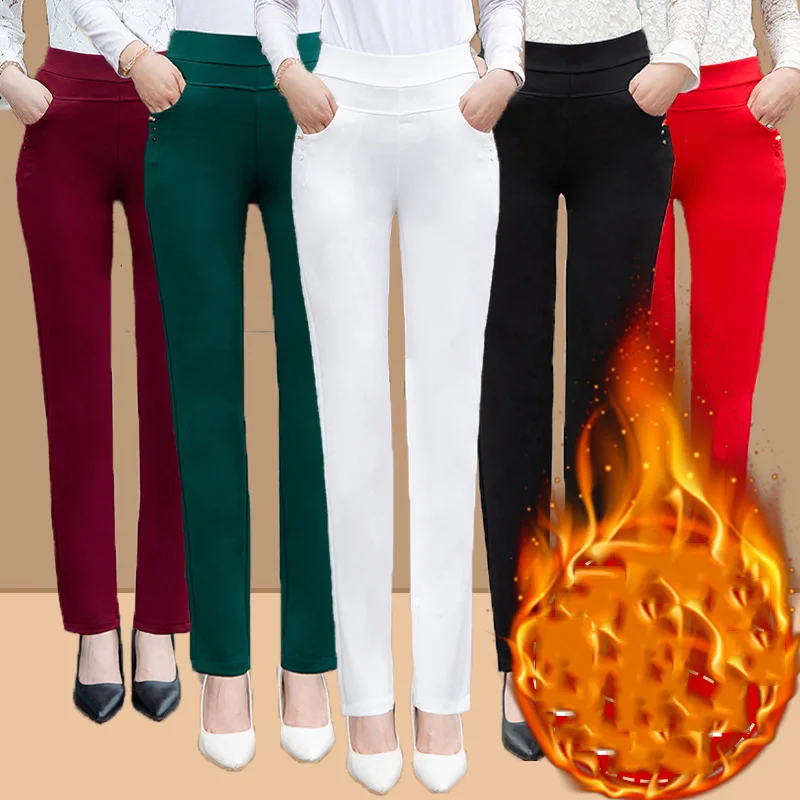 Новинка 2021 женские осенне зимние брюки большого размера свободные бархатные с