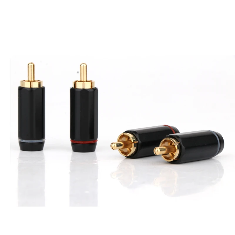 

4Pcs R1740 Gold Plated RCA Connector Audiophile Plug Audio Phono RCA Plug