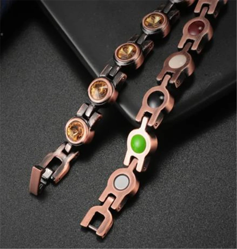 

4 in 1 Magnetic Bracelets Red Copper Arthritis Therapy Health Care Bracelets Fashion Hologram Jewelry for women Men