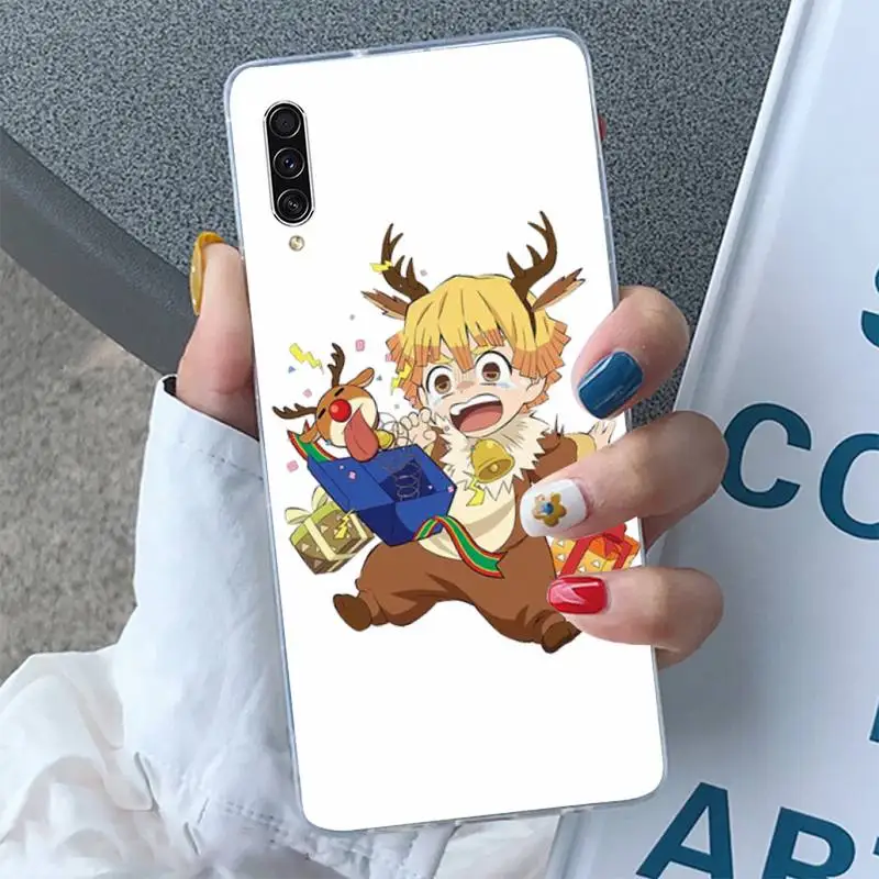 

Christmas Demon Slayer Phone Case Transparent for Samsung A 71 51 21S S 20 fe 10 9 8 plus xiaomi 11 redmi note 9 8 s pro