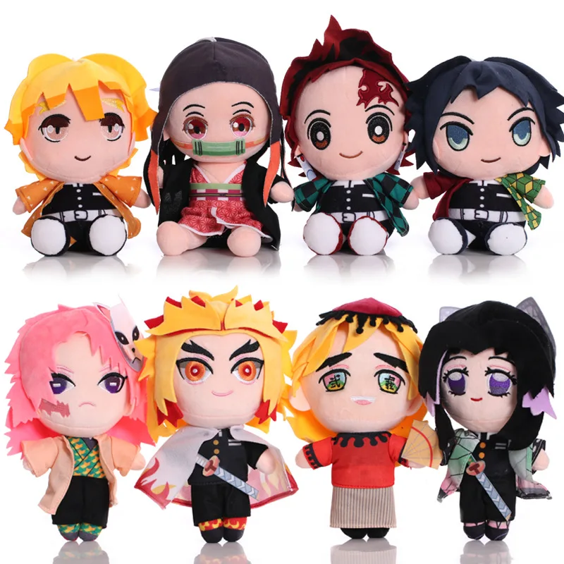 

20cm Anime Demon Slayer Kamado Tanjirou Kamado Nezuko Agatsuma Zenitsu Cute Plush Toy Doll collection kids toys Girls Gifts