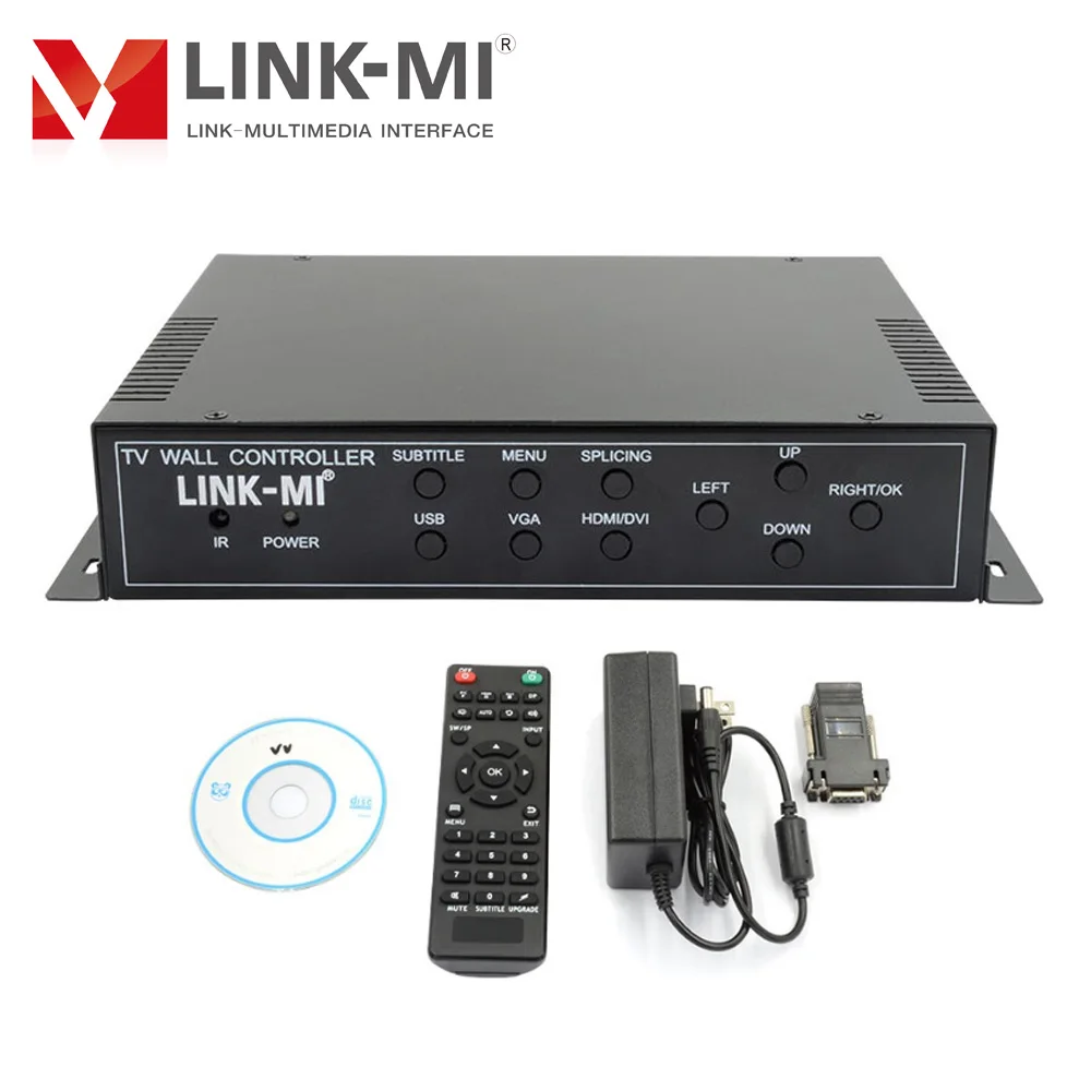 Настенный видеоконтроллер LINK-MI 2x2 для 4 дисплеев HDMI USB DVI VGA поддержка зума граница