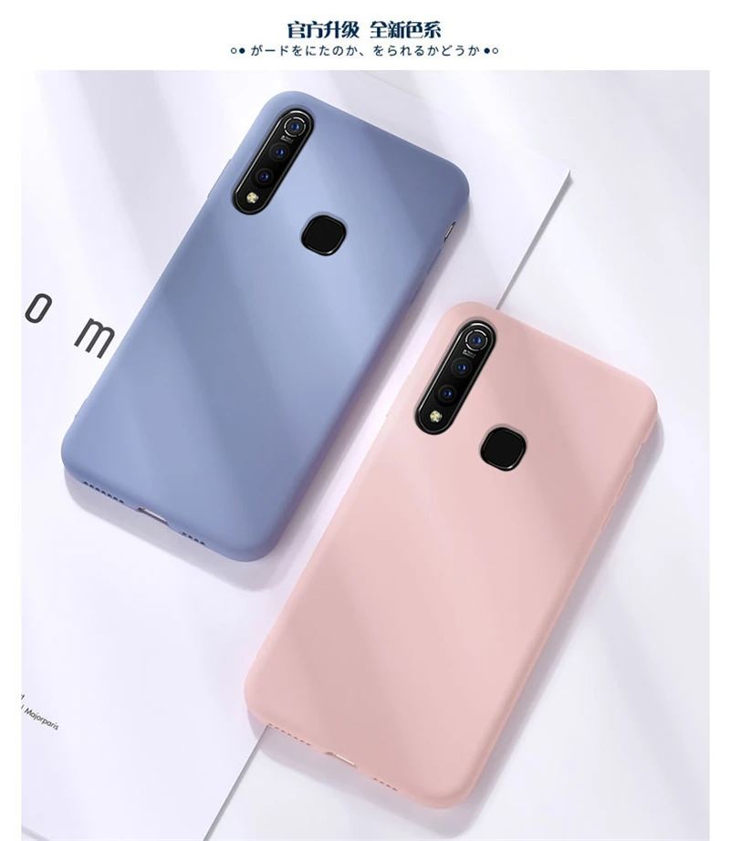 Конфетный, TPU чехол для Vivo V17 Neo чехол из углеродного волокна сплошной цвет Жидкий чехол для телефона для Vivo Z5X V15 Z1 Pro Y81 чехол Vivo iQOO Neo