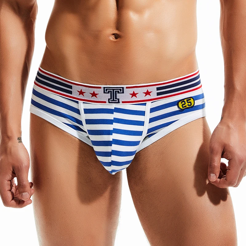 

Трусы мужские, хлопковые, с низкой посадкой, в полоску