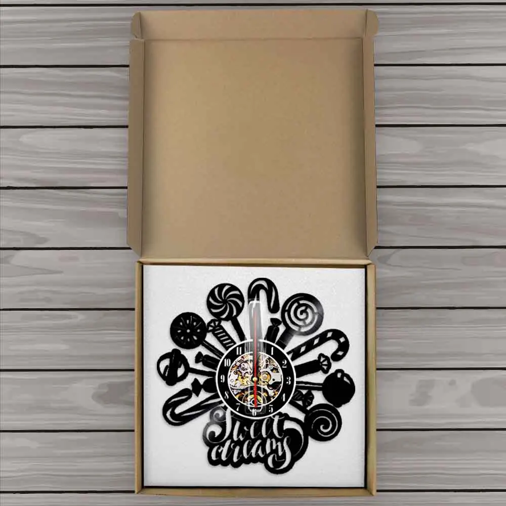 Часы настенные с виниловой пластиной в виде леденцов|modern home decor|3d digital3d digital clock |