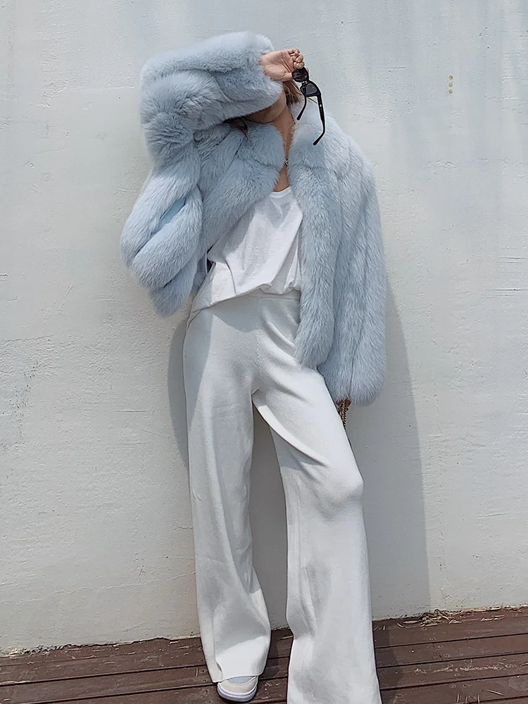 Imported From Finland Fox Fur Coat Women 2020 New Genuine Fur Coat Women Thick Warm Jacket Bat Sleeved Real Fur Coat Luxury