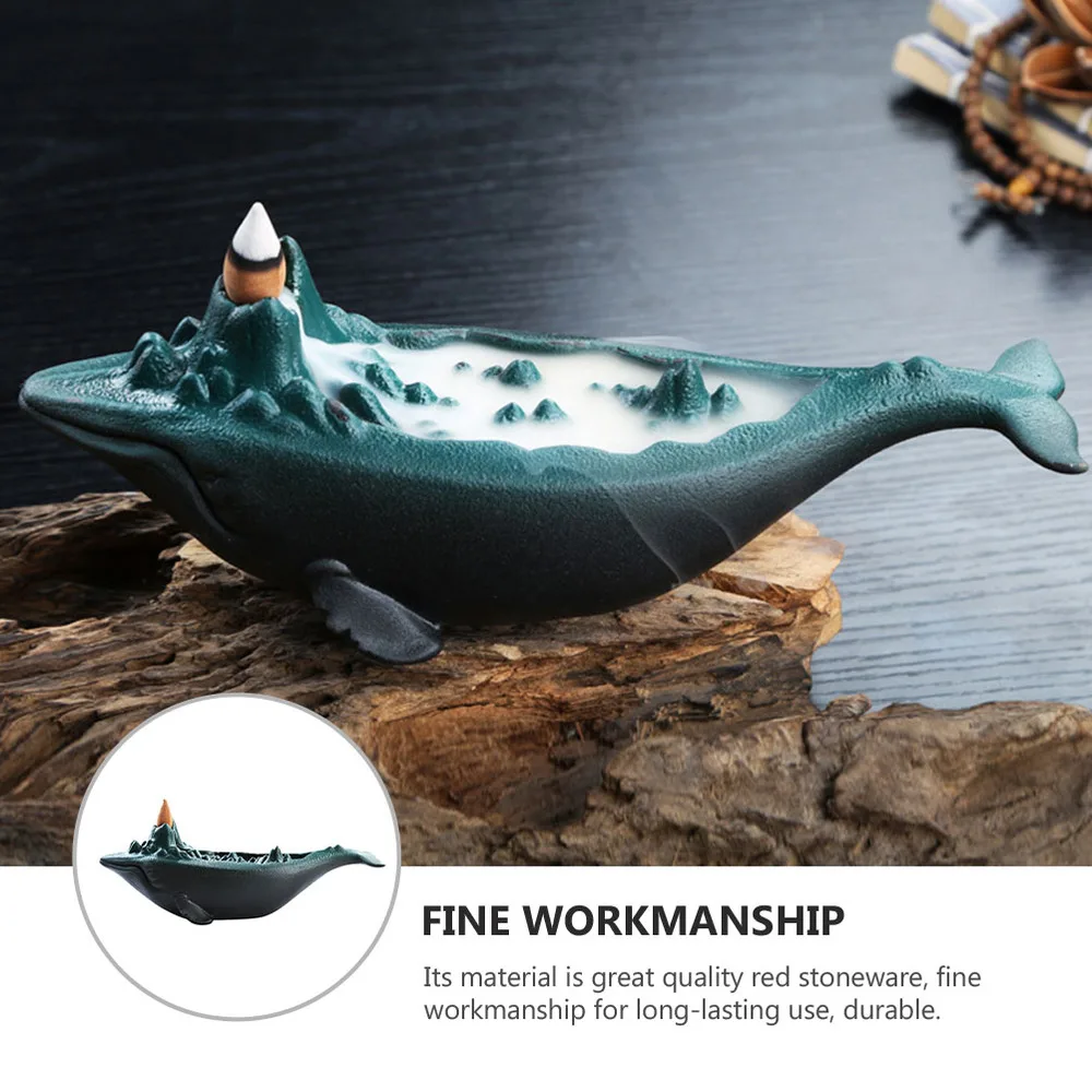 

1Pc Household Incense Burner Chinese Style Censer Whale Shaped Backflow Censer