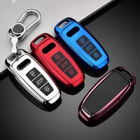 colorful soft tpu car remote key case cover for audi a6l a7 a8 q8 e tron c8 d5 2018 2019 2020 auto key holder shell accessories