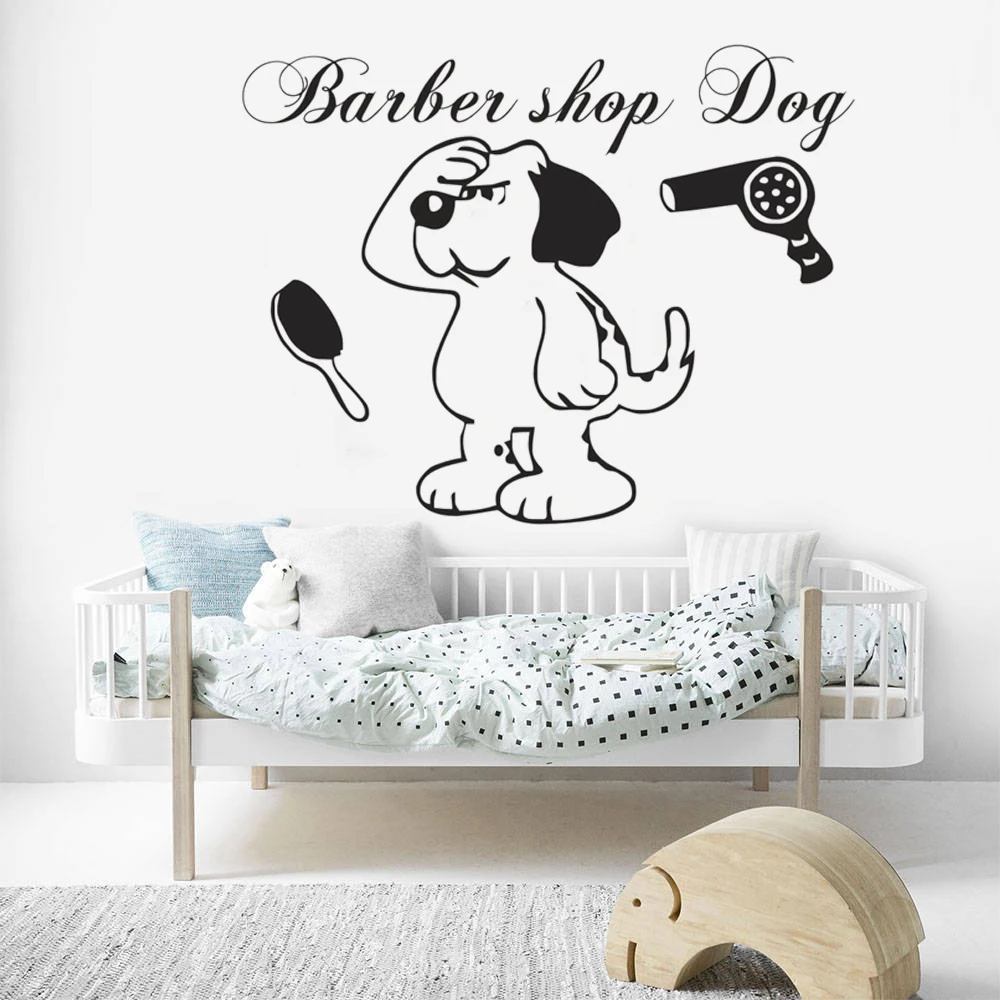 

Grooming Barber Salon Dog Vinyl Wall Stickers Decor Removable Mural Decals Art Wallpaper For Pet Shop Home Decoration DW8881