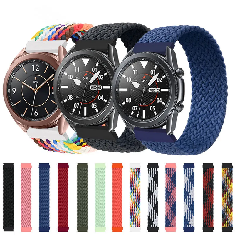 

20mm/22mm Braided Solo Loop Strap for Samsung Galaxy watch 4 3/46mm/42mm/active 2/Gear S3 bracelet Huawei watch GT/2/2e/Pro Band