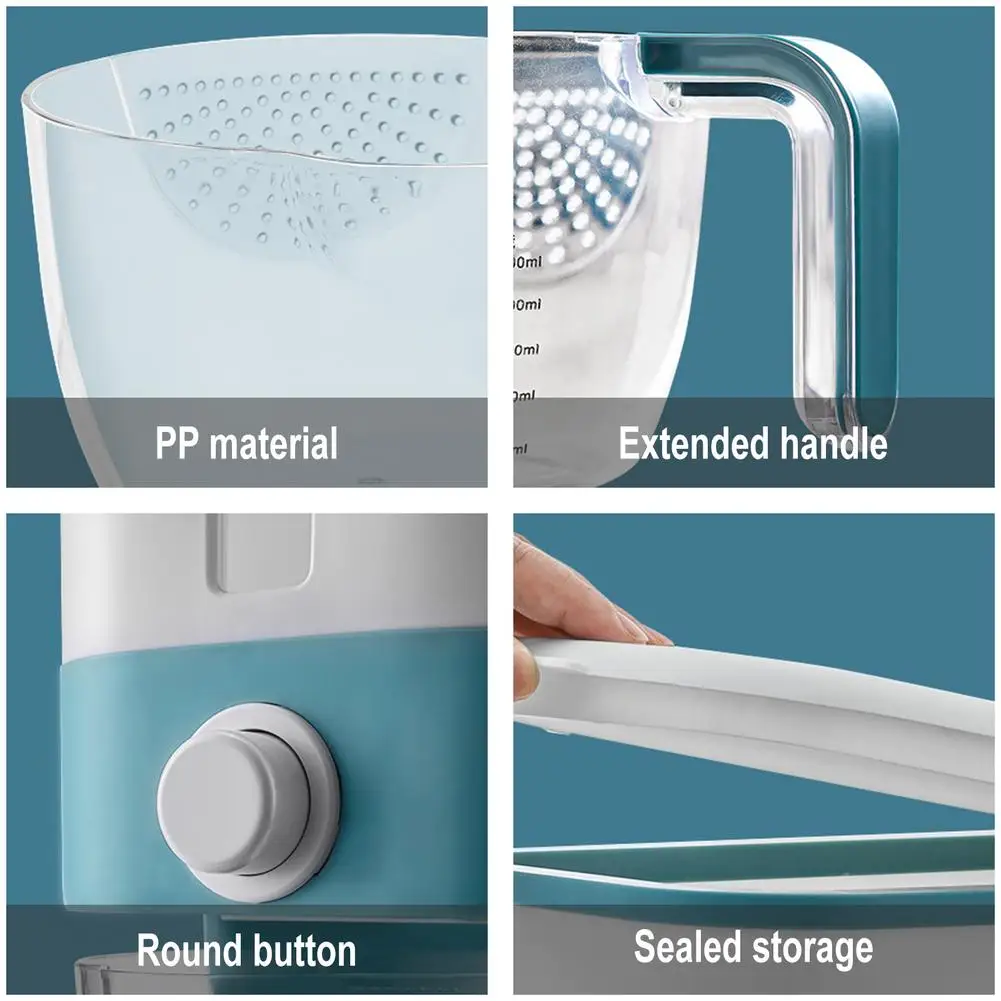 

L Large Capacity Rice Dispenser Container Food Grain Storage Bin Rice Storage Box Sealed Storage With Lid For Flour best service