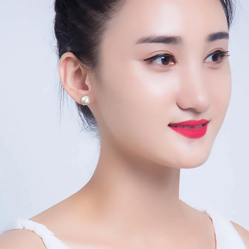 

Jellystory fashion silver 925 stud earrings with freshwater pearl zircon fine jewelry earrings for women wedding party wholesale