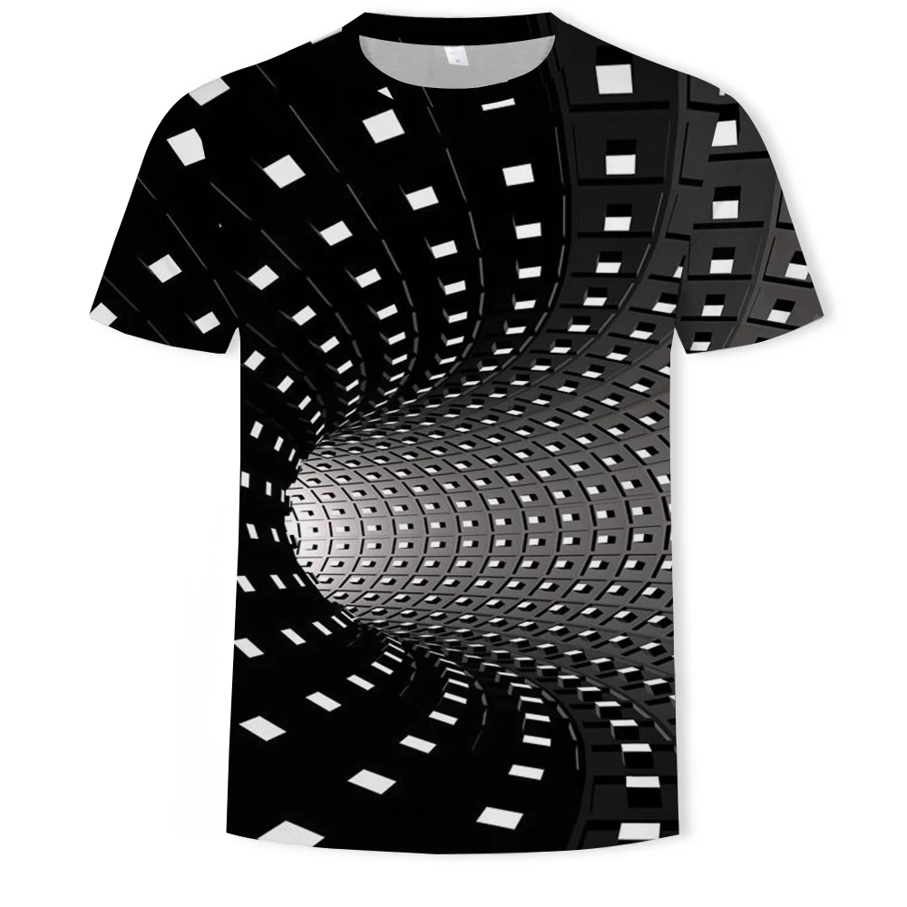 

Fashion Casual Men's Short-Sleeved Light Vortex 3D Printing Summer T-Shirt