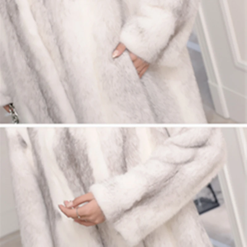 

Coat High Fur Quality Mink Women's Whole Mink Fur Coat Long 2021 Winter New Hooded Mink Coat
