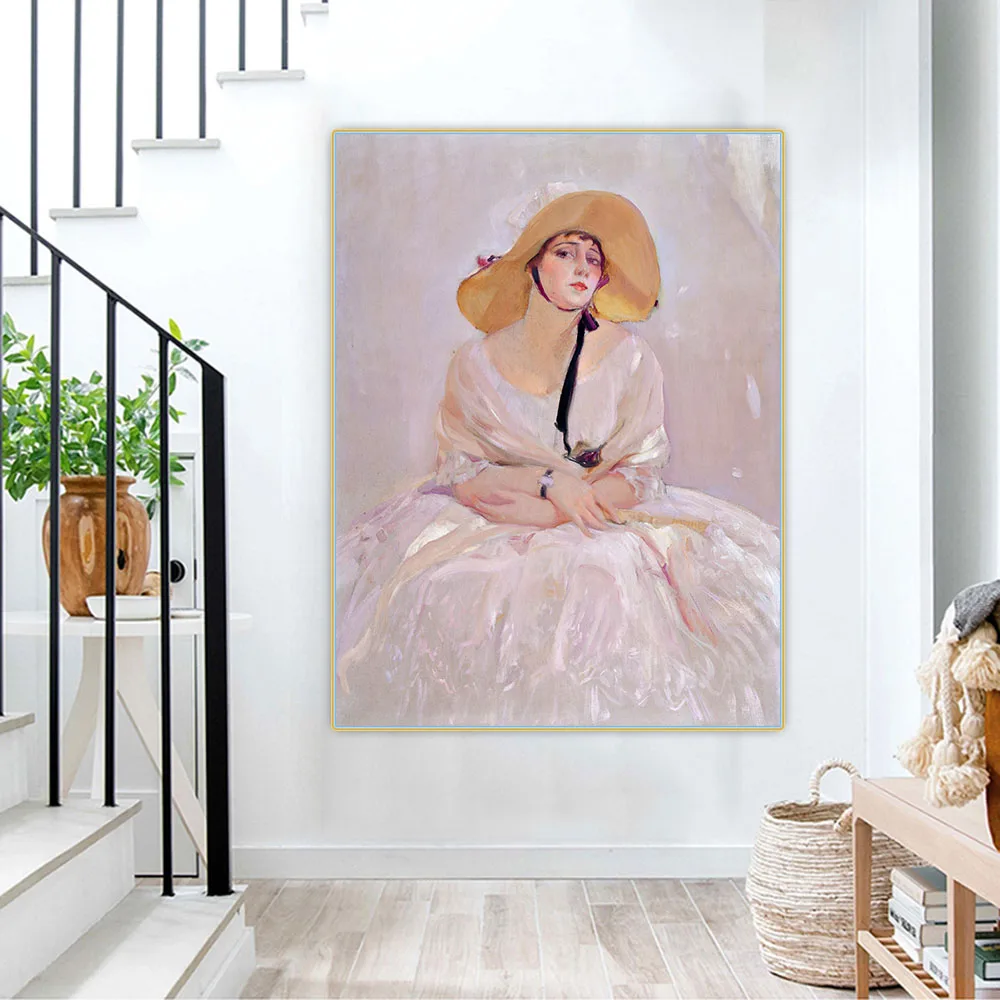 

Holover Canvas Oil Painting Joaquin Sorolla"Portrait Of Raquel Meller"Naturalism Aesthetic Wall Home Room Interior Decoration