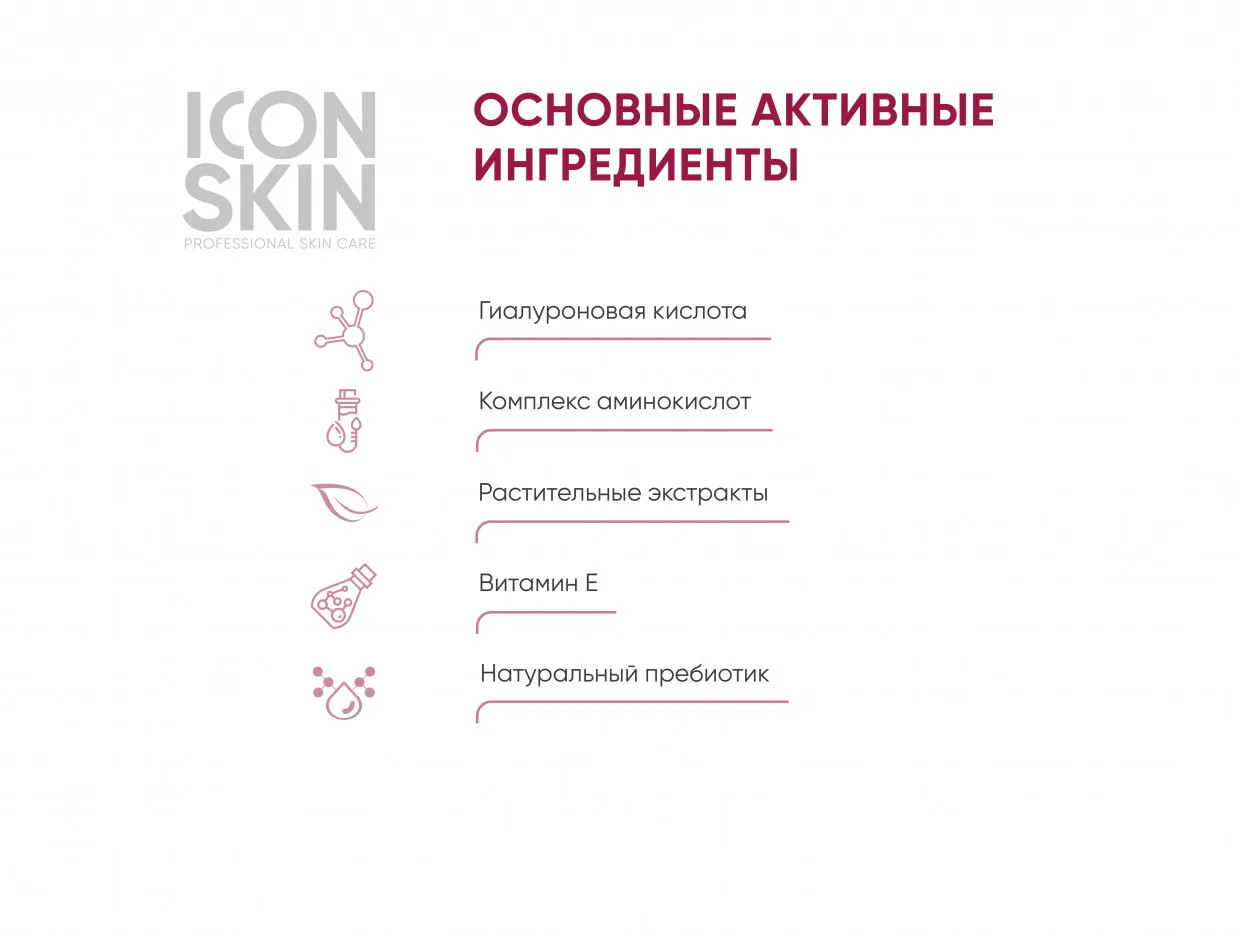 ICON SKIN Пенка очищающая для умывания с гиалуроновой кислотой. Для нормальной и