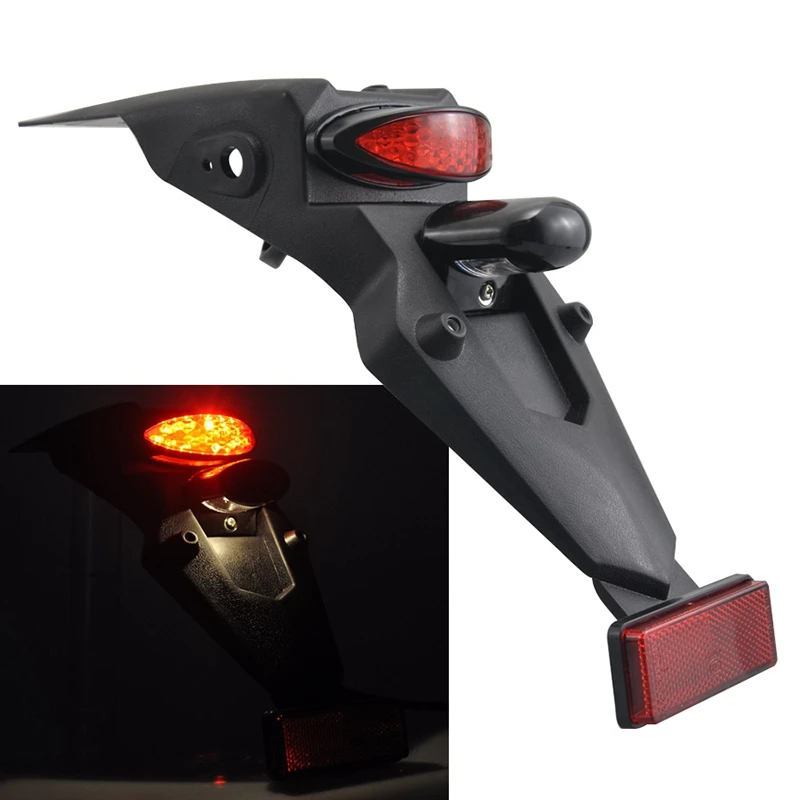 Universal Motorcycle Rear Fender Mudguard with LED Tail Light for Yamaha Brake Lamp |