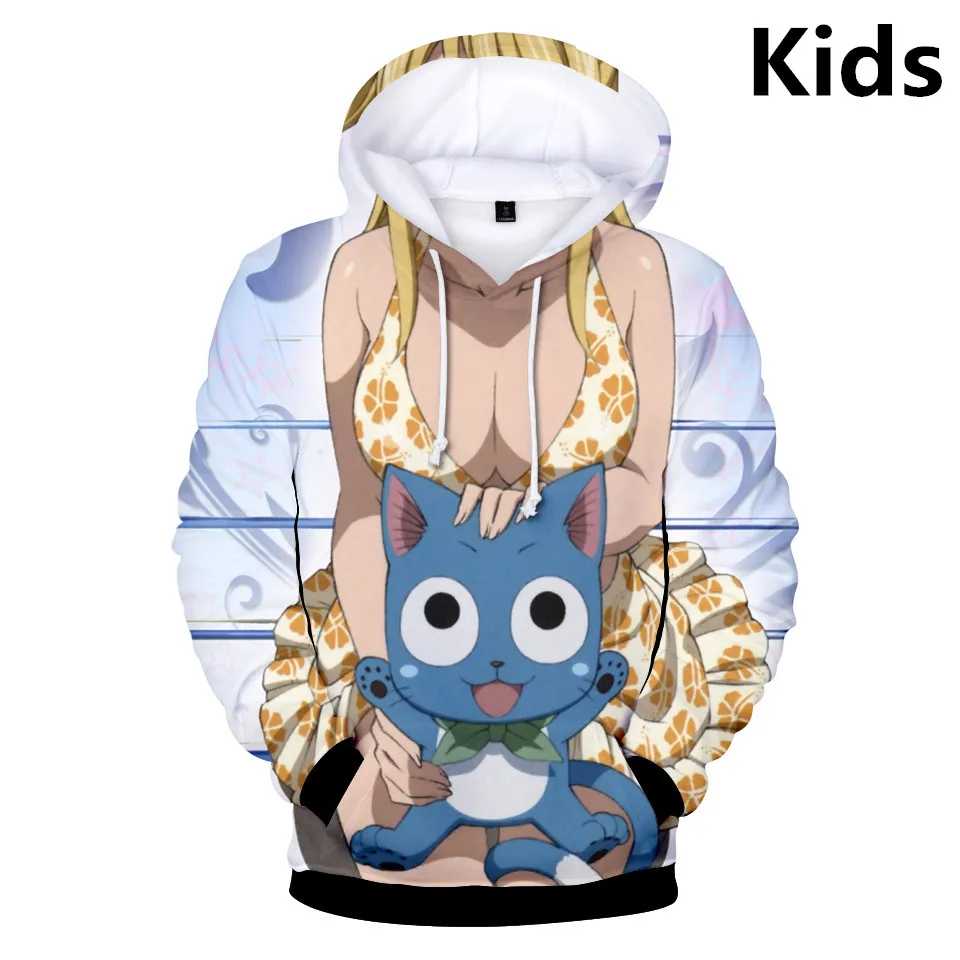 

Японские свитшоты с рисунком героев аниме кавайные девушки манга Сказочный хвост фотографические модные пуловеры смешная мультяшная детская одежда