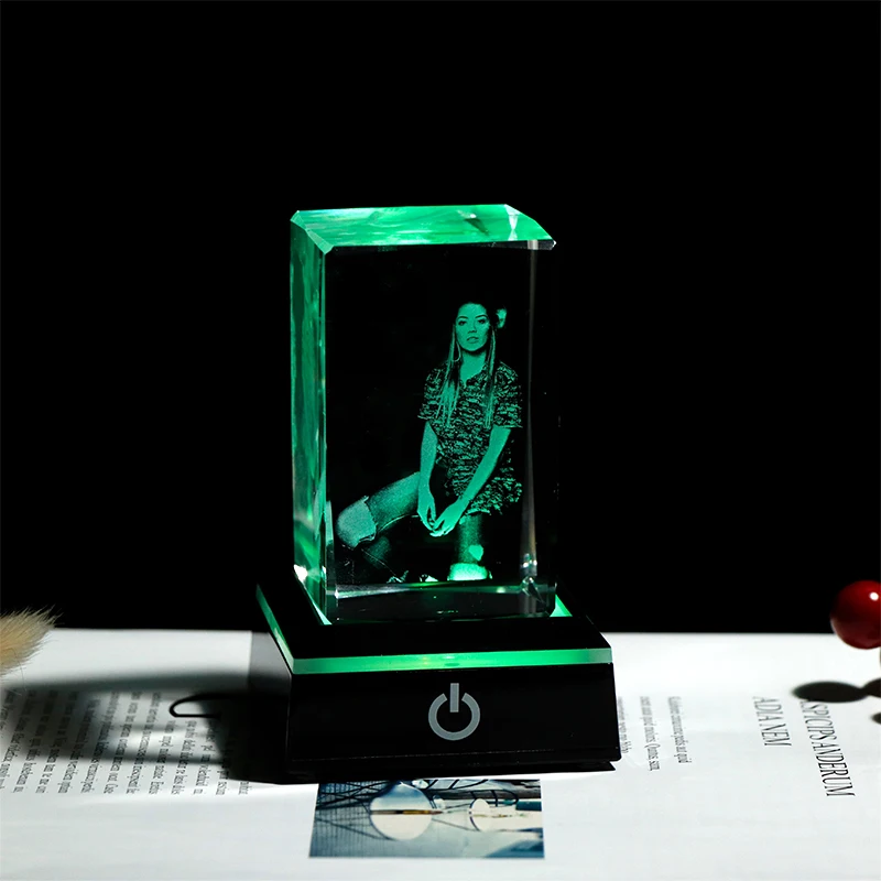 Персонализированные 2D лазерные фотоальбомы в форме лампы с ночным светильник