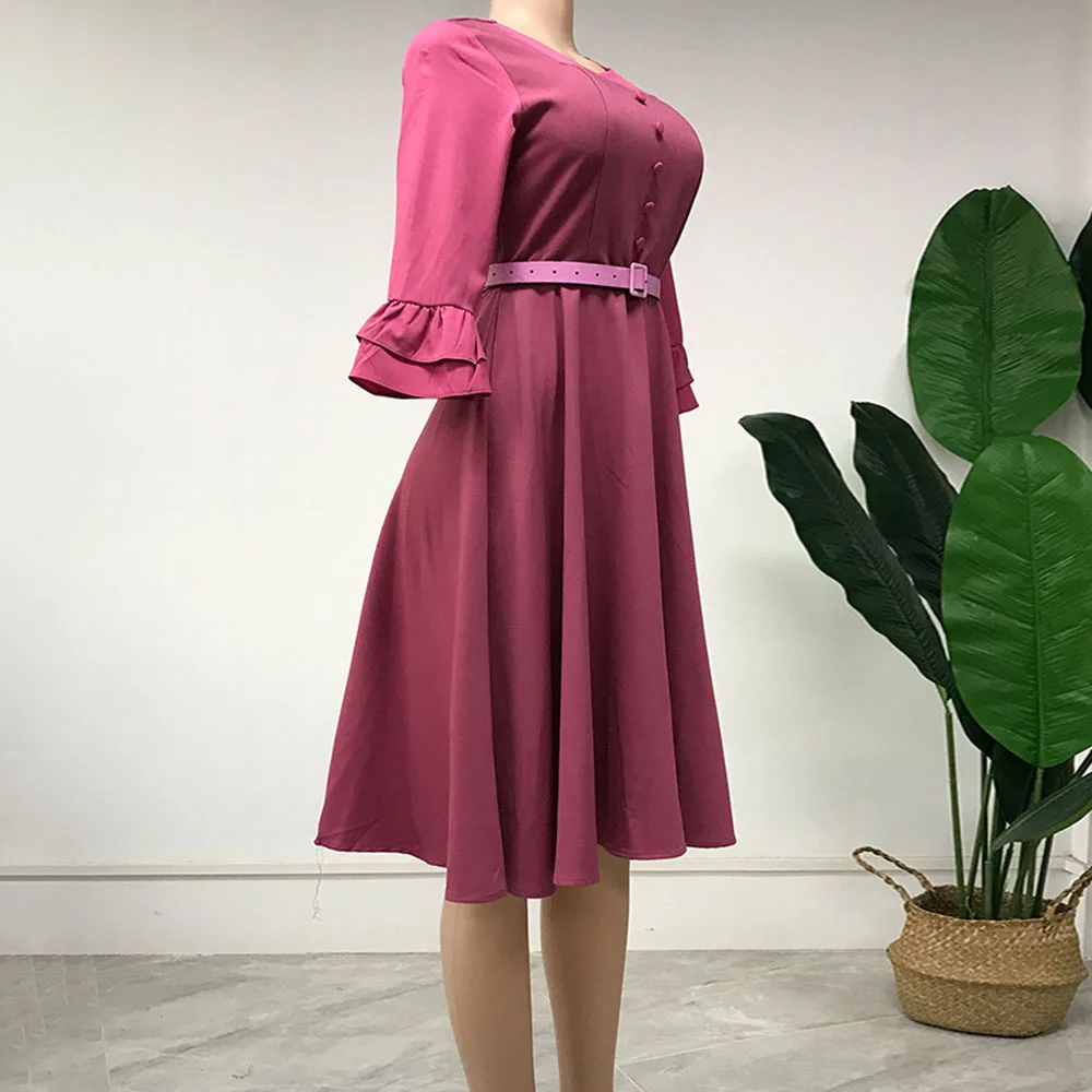 

Женское платье в стиле пэчворк, повседневное винтажное офисное платье с круглым вырезом и пуговицами, весна-осень 2021