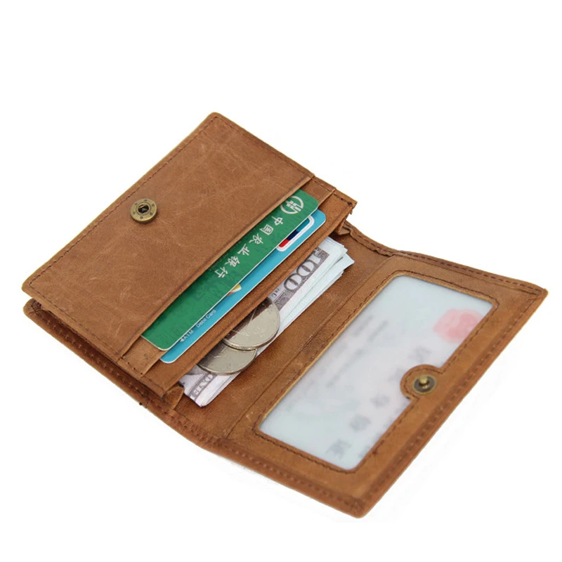 Мини кошелек с блокировкой Rfid мужской маленький из натуральной кожи винтажный