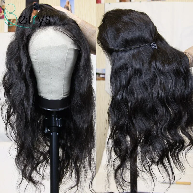 Berryshair малазийские 100% натуральные волосы 13x6 парики из человеческих волос с