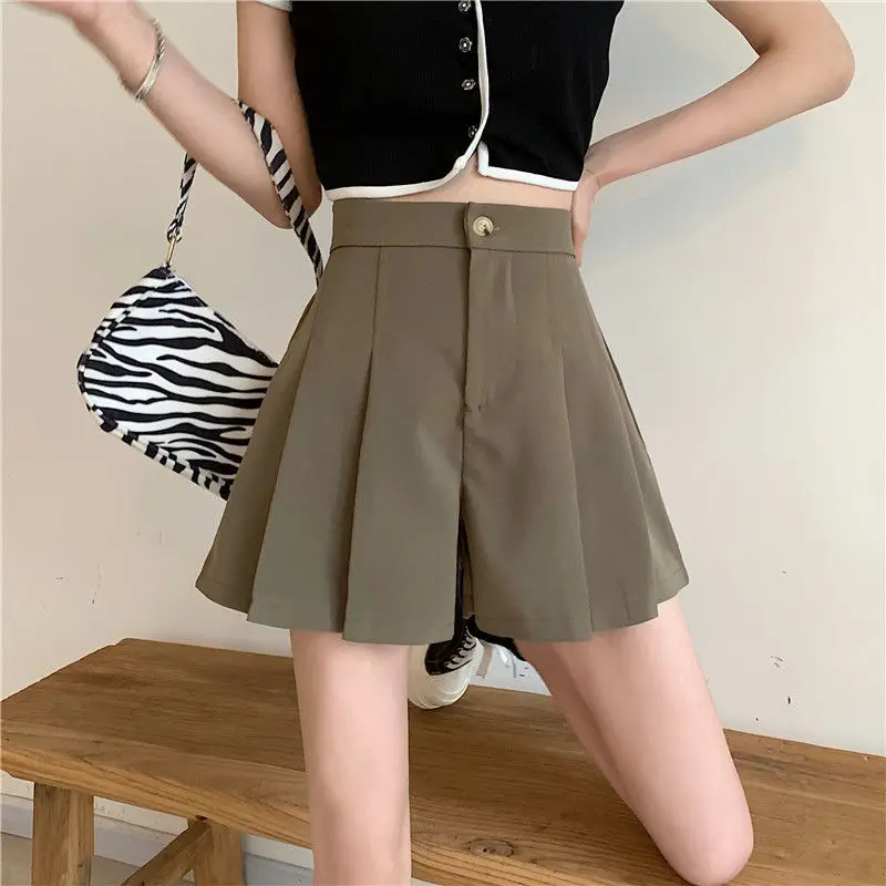 

Suit Shorts Women's Summer 2021 New High Waist Loose Pleated Wide-leg Pants, Small Figure Thin, Casual Pants Plus Size Shorts