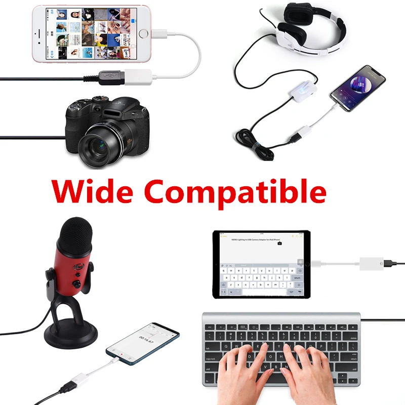 PAIAIP освещение к USB адаптеру камеры OTG кабель для iPhone/iPad, USB мама подключения звуковая карта, U диск, MIDI клавиатура, ЦАП и т. Д
