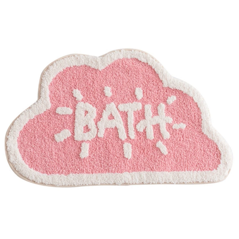 

the New Thickened BATH Cloud Flocking Cartoon Door Mat, Home Bathroom Absorbent Non-Slip Floor Mat