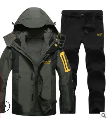 7 Winter Ski Suit for Men Fleece Warm Windproof Waterproof Skiing Suits Snowboarding Set Male Outdoor Ski jacket+Softshell Pant - Цвет: 7