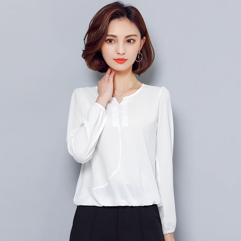 20201New Сезон весна осень Женская блузка рубашки с длинными рукавами размера плюс 4XL