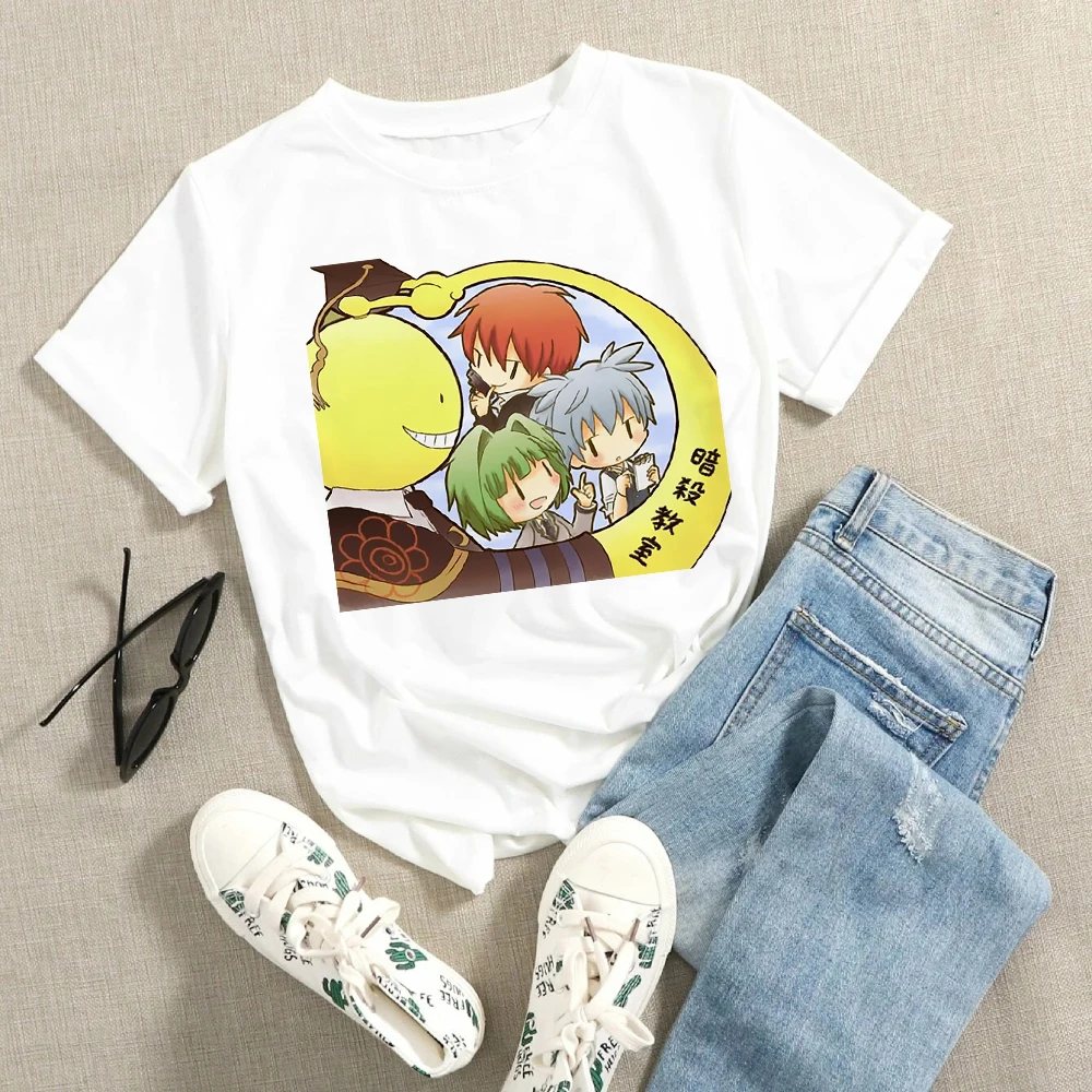 

Assassination Classroom Anime T Shirts Women Fashion Streetware With T-shirts white Casual Tops For Cartoon Clothes Female