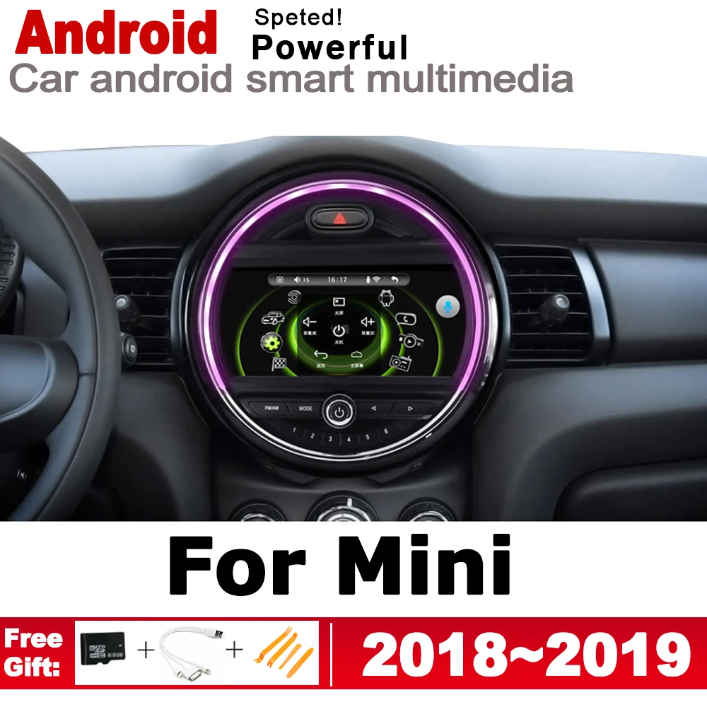 2 Din Автомобильный мультимедийный плеер Android авто радио для Mini One Cooper S Hatch 2019 DVD gps