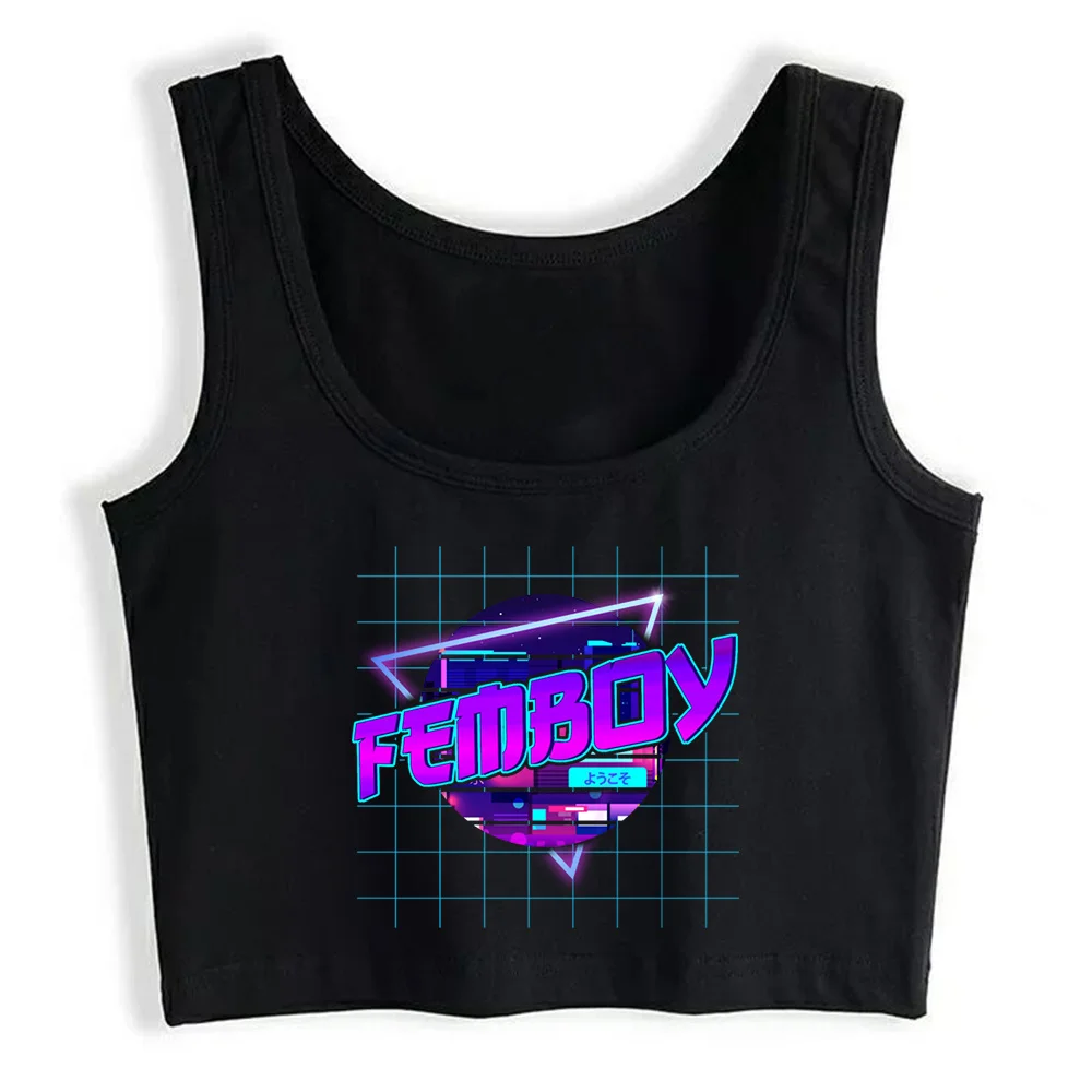 

Crop Top Women Anime Crossdressing Femboy Emo Grunge Y2k Aesthetic Gym Tank Top Sexy Blouse Female Clothes Top Mujer Verano 2021