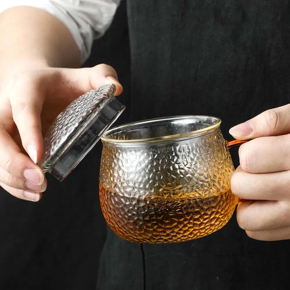 Маленький термостойкий стеклянный чайник с инфузером китайский для Пуэра