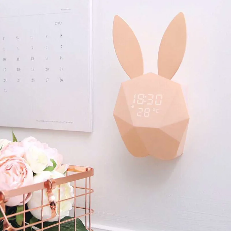 

Led calendar sound control sleepy silent electronic luminous alarm clock led clock cute clock radiorelogio caixade sonbluetooth