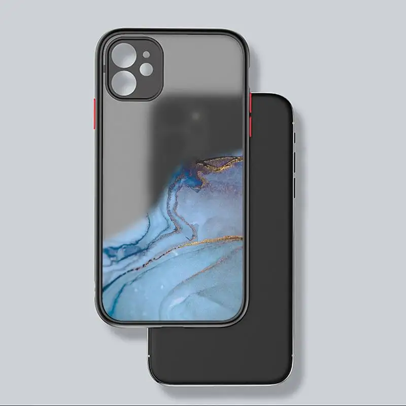 

Fashion Vintage Colorful Marble Phone Case For iphone 12 11 8 7 plus mini x xs xr pro max matte transparent cover