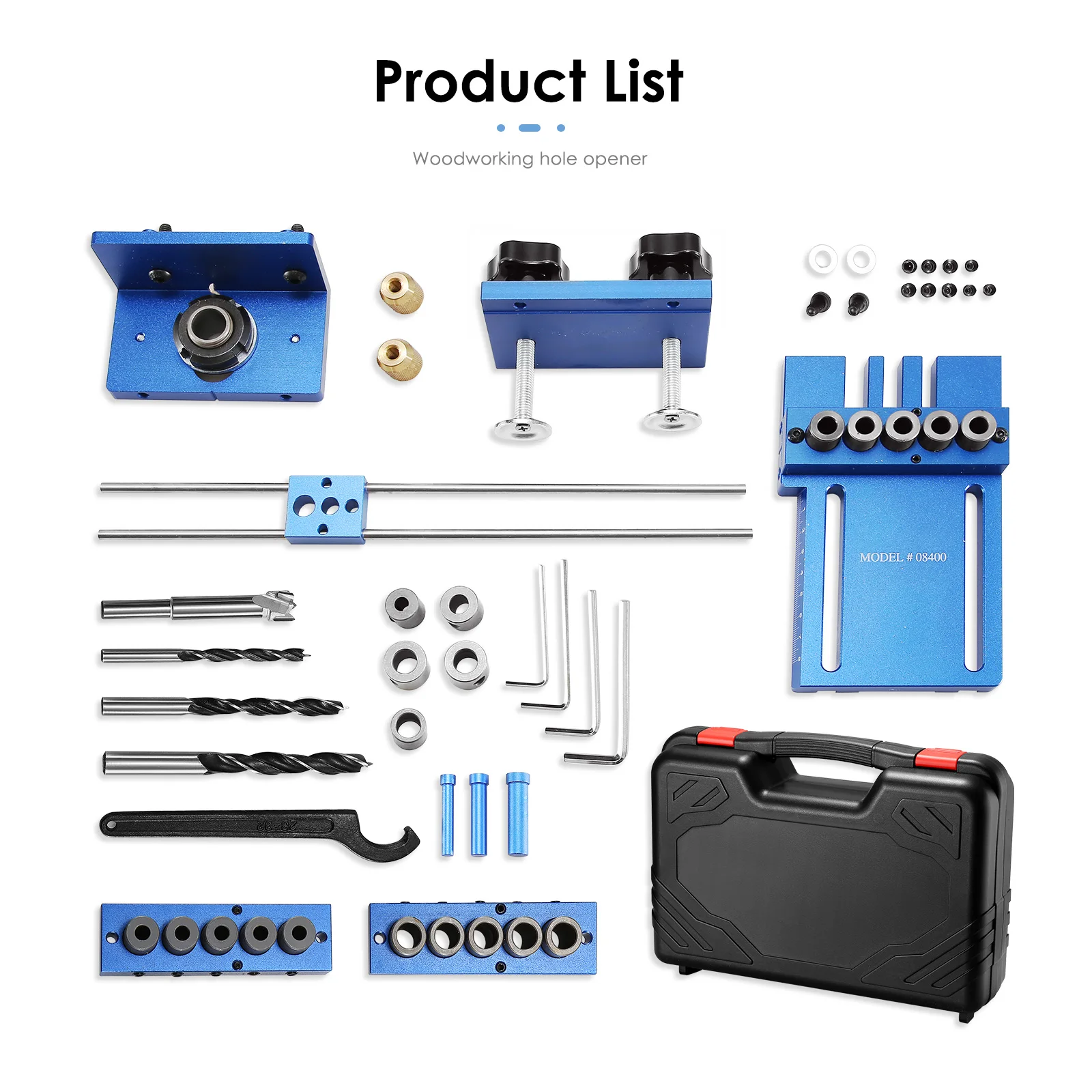 

3-in-1 Dowel Jig Kit 28 Pcs/Set Woodworking Doweling Jig Set 6/8/10mm Drilling Hole Positioners Dowel Drilling Tool With Box