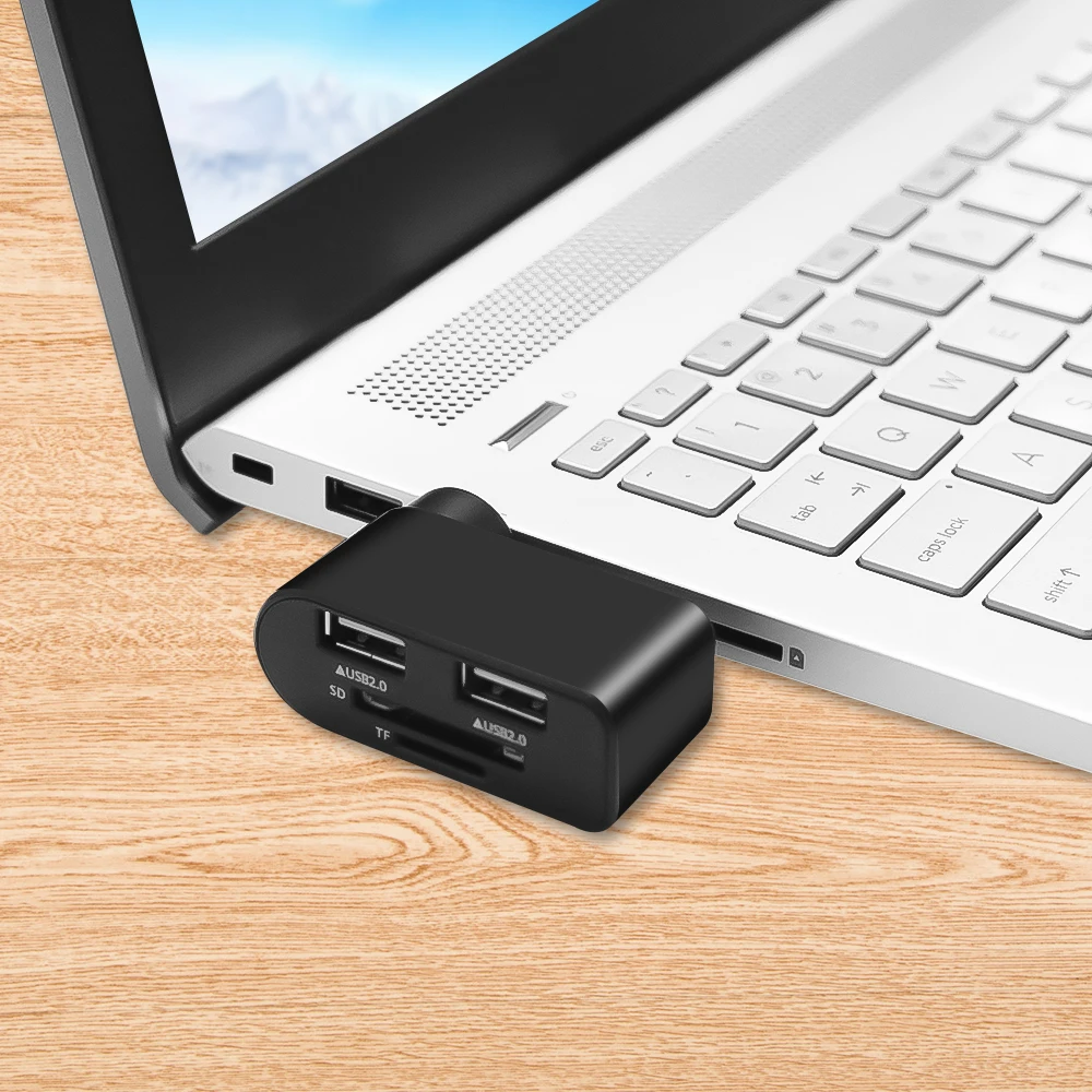 Разветвитель kebidu с 2 портами USB 0 и кардридером для SD TF карт|USB-хабы| |