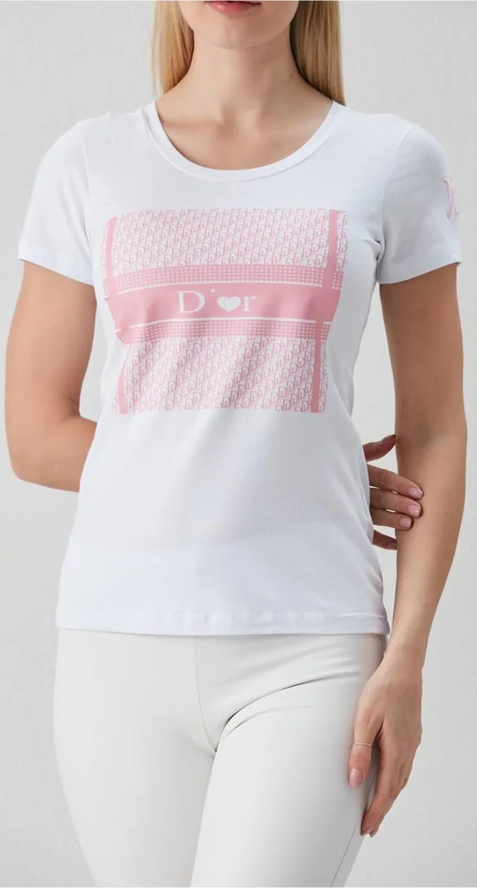 

2021 model Brand round collar T-shirt cotton for women Good Quality T-Shirt women fashion short sleeve Novelty style and design