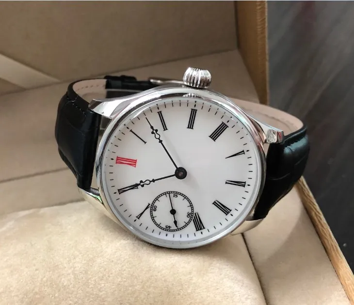 41 мм GEERVO эмаль белый циферблат Азиатский 6497 17 jewels двигаться Для мужчин t мужские