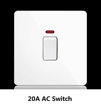 20A 86 Тип, стандарт США, Великобритании, настенный выключатель, 1 банда, 2 банды, 3 банды, 4 банды, 1Way, 2Way, настенный светильник, переключатель, 20A, 45A, розетка переменного тока, британская розетка - Цвет: 20A