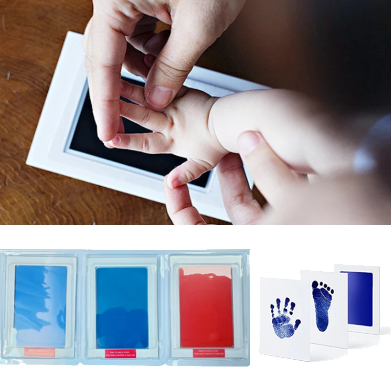 

Non-Toxic Kid Handprint Footprint Paw Imprint Kit Children Souvenirs Newborn Footprint Ink Pad Keepsake Infant Mini Box Gifts