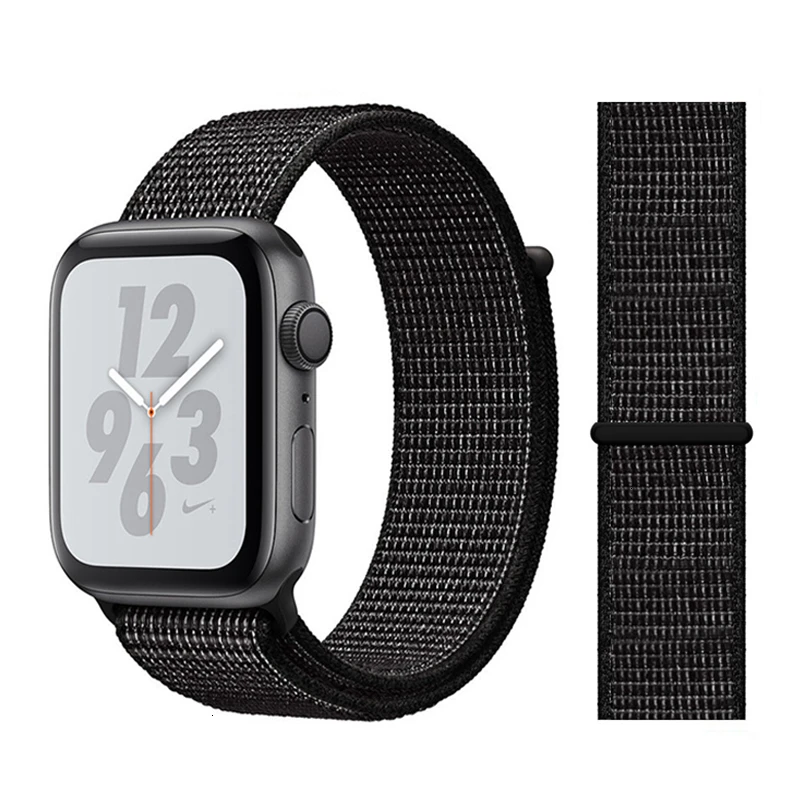 Reflective Black Нейлоновый ремешок для Apple Watch серии 5 42 мм iwatch 44 мм ремешок 38 мм 40 мм iwatch sreies 4 3 2 pulseira браслет ремешок для часов - Цвет ремешка: Reflective Black
