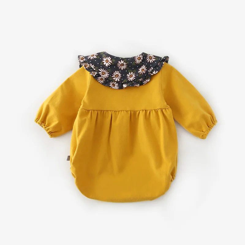 MILANCEL/Боди для малышей; одежда для малышей с длинными рукавами; daddys; Комбинезон для маленьких девочек; одежда для малышей с воротником «Питер Пэн»