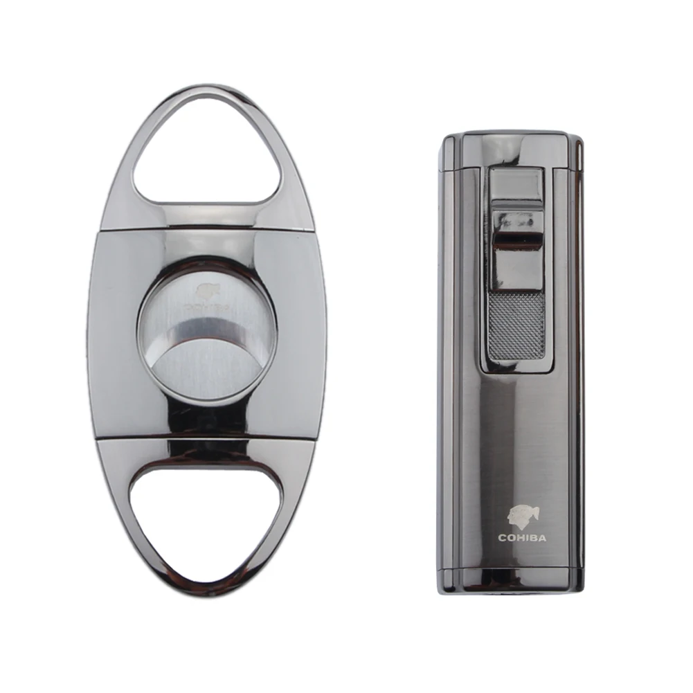 Крутые гаджеты COHIBA металлическая зажигалка для сигар набор из нержавеющей стали
