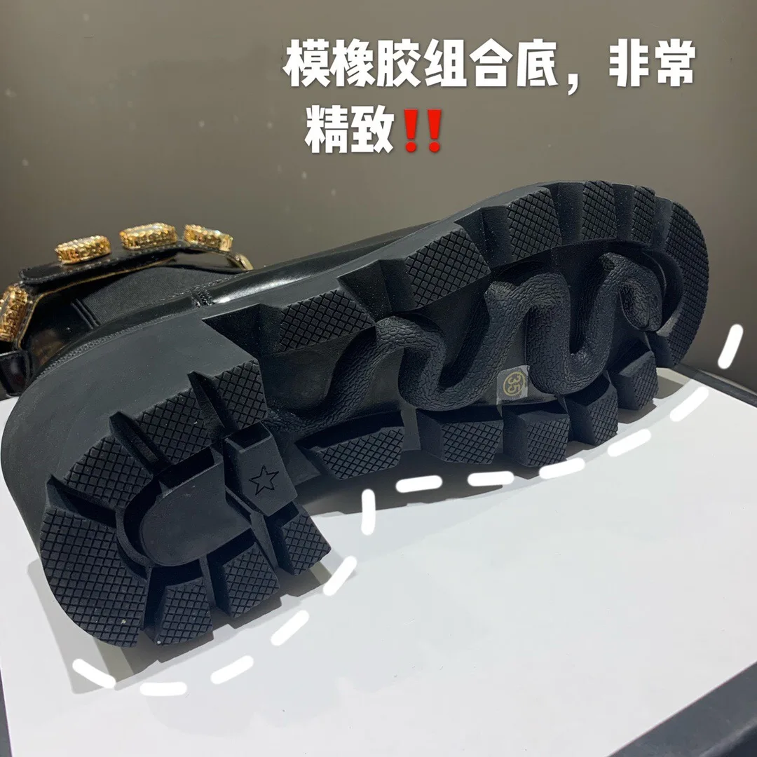 LMCAVASUN модные роскошные кожаные черные женские ботильоны на толстом каблуке