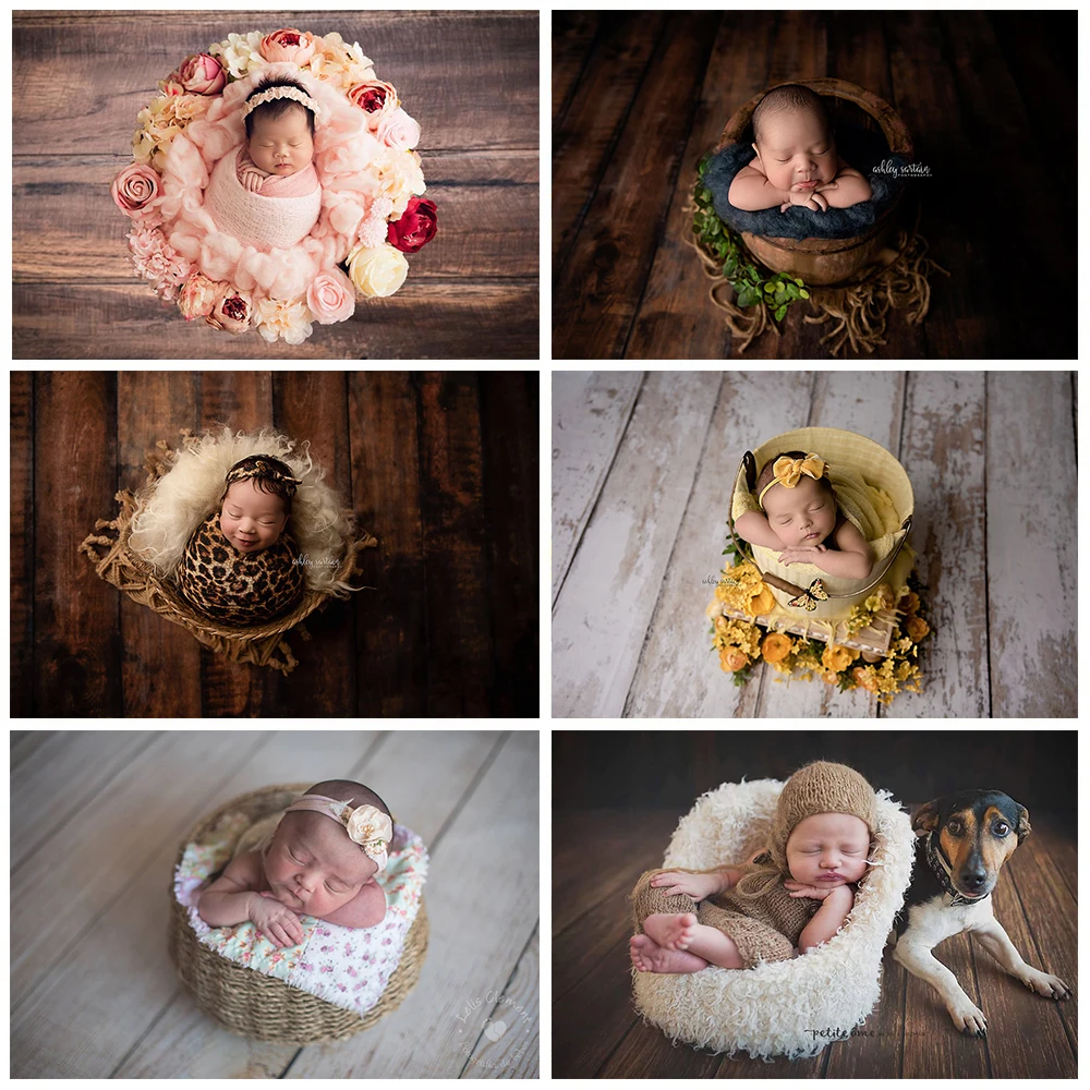 

Mehofond Newborn Wood Board Backdrop Wooden Floor Photo Background Baby Shower Photography Background Birthday Decorations Prop